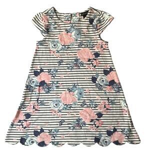 Cynthia Rowley Little Girl Dress size 6 US 5-6yrs Short Sleeve A-line Floral Tan